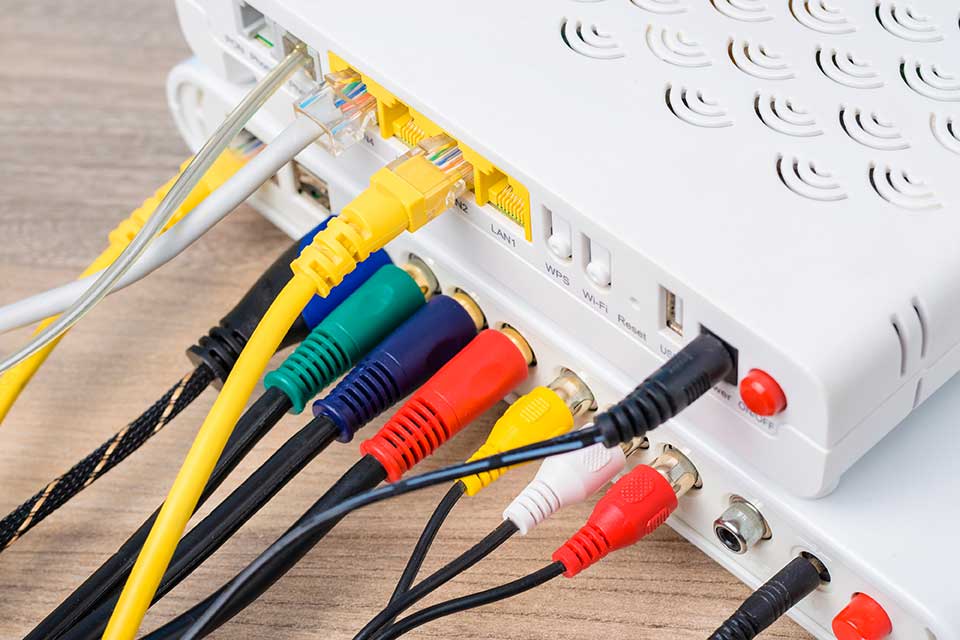 network-router-hub-with-a-connecting-cables